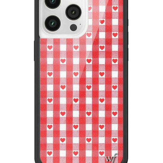 Wildflower Red Gingham Heart iPhone 15 Pro Max Case