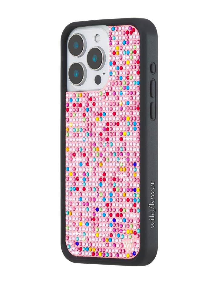 Wildflower iPhone case 15 Pro Max Justine Skye Rhinestone Candy Pink Cute