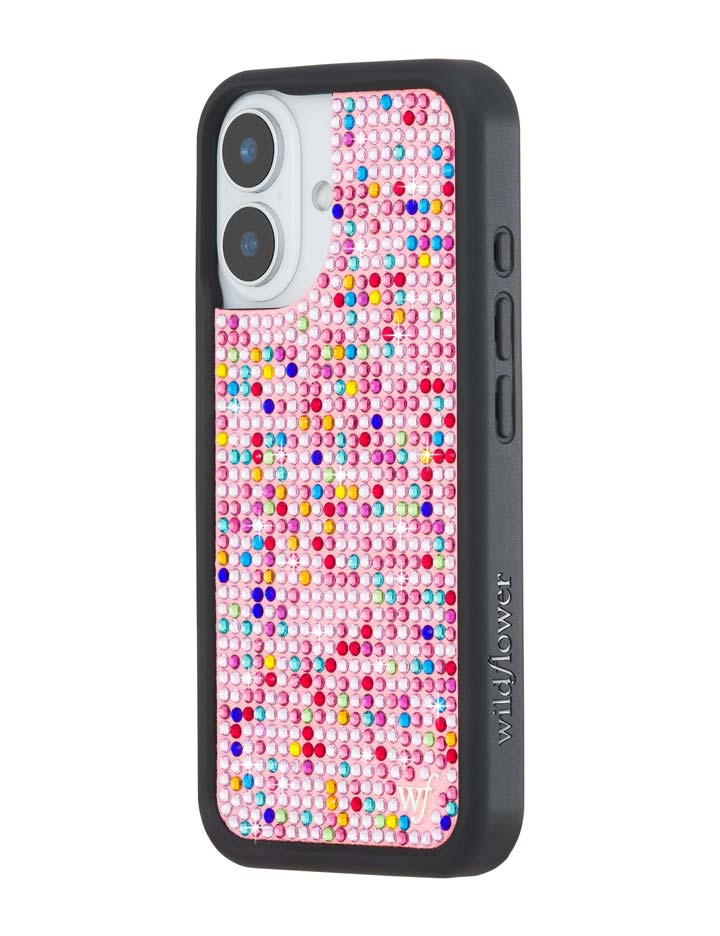 Wildflower iPhone case 16 Justine Skye Rhinestone Candy Pink Cute