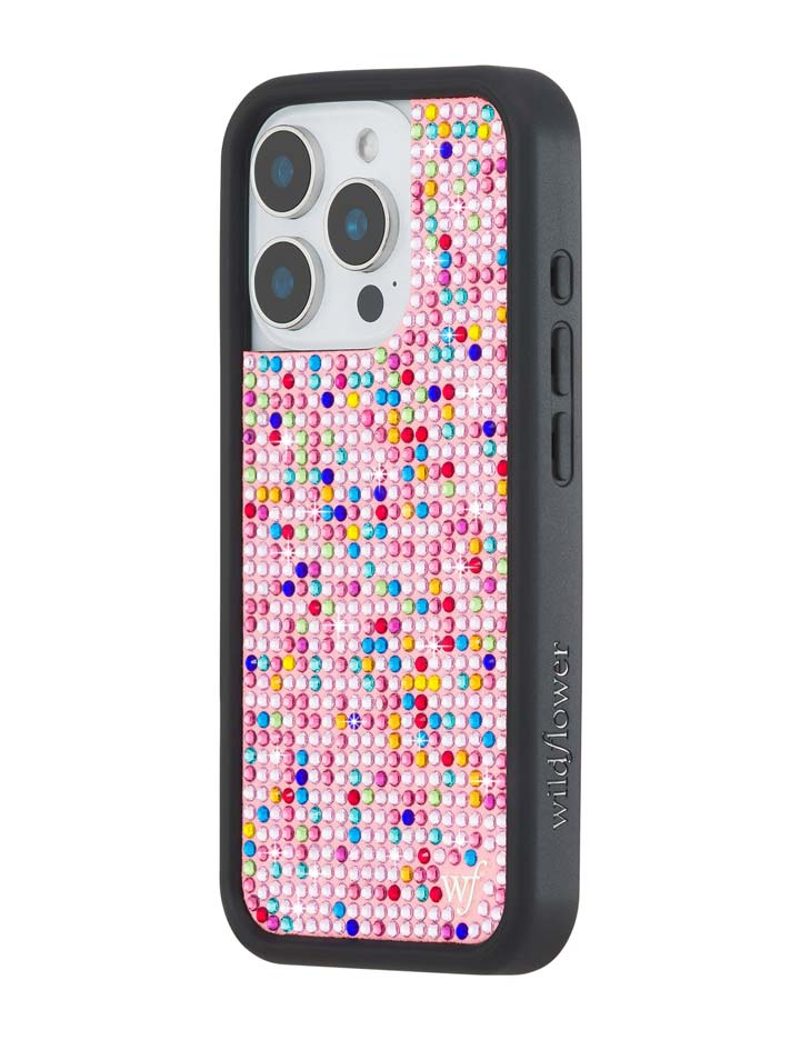 Wildflower iPhone case 16 Pro Justine Skye Rhinestone Candy Pink Cute