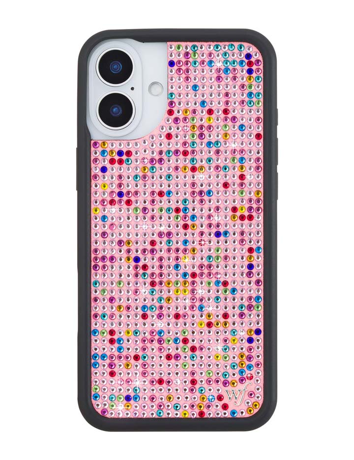 Wildflower iPhone case 16 Plus Justine Skye Rhinestone Candy Pink Cute