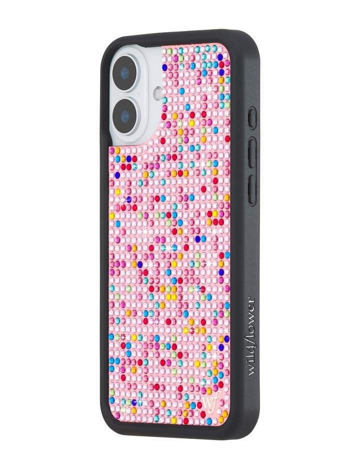 Wildflower iPhone case 16 Plus Justine Skye Rhinestone Candy Pink Cute