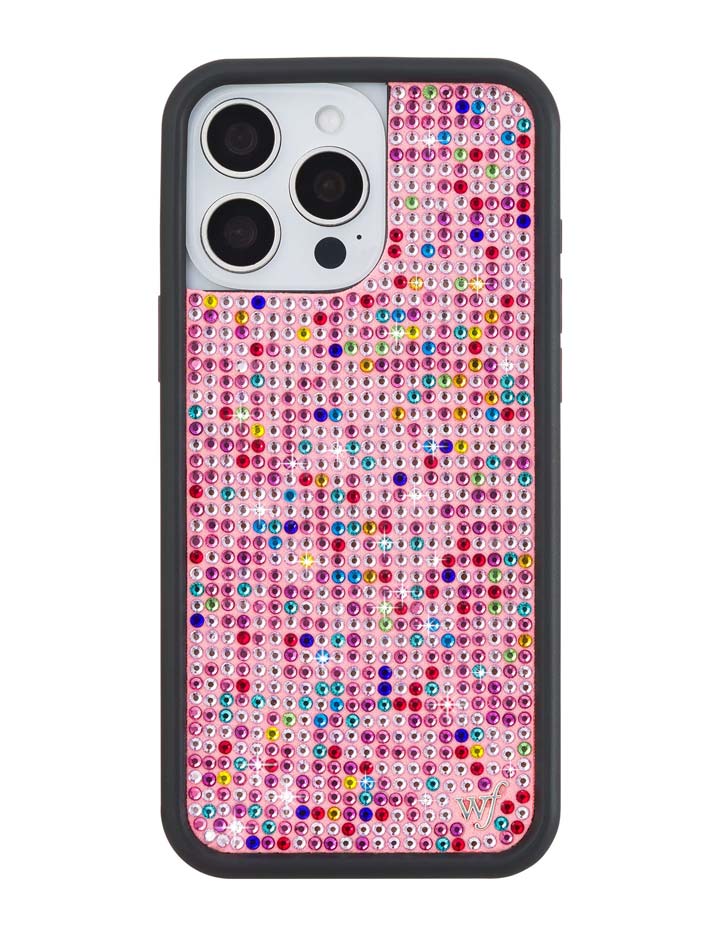 Wildflower iPhone case 16 Pro Max Justine Skye Rhinestone Candy Pink Cute
