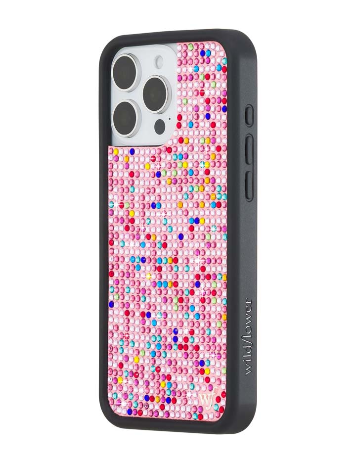 Wildflower iPhone case 16 Pro Max Justine Skye Rhinestone Candy Pink Cute