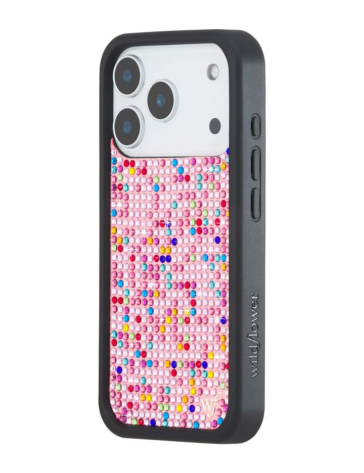 Wildflower iPhone case 18 Pro Justine Skye Rhinestone Candy Pink Cute