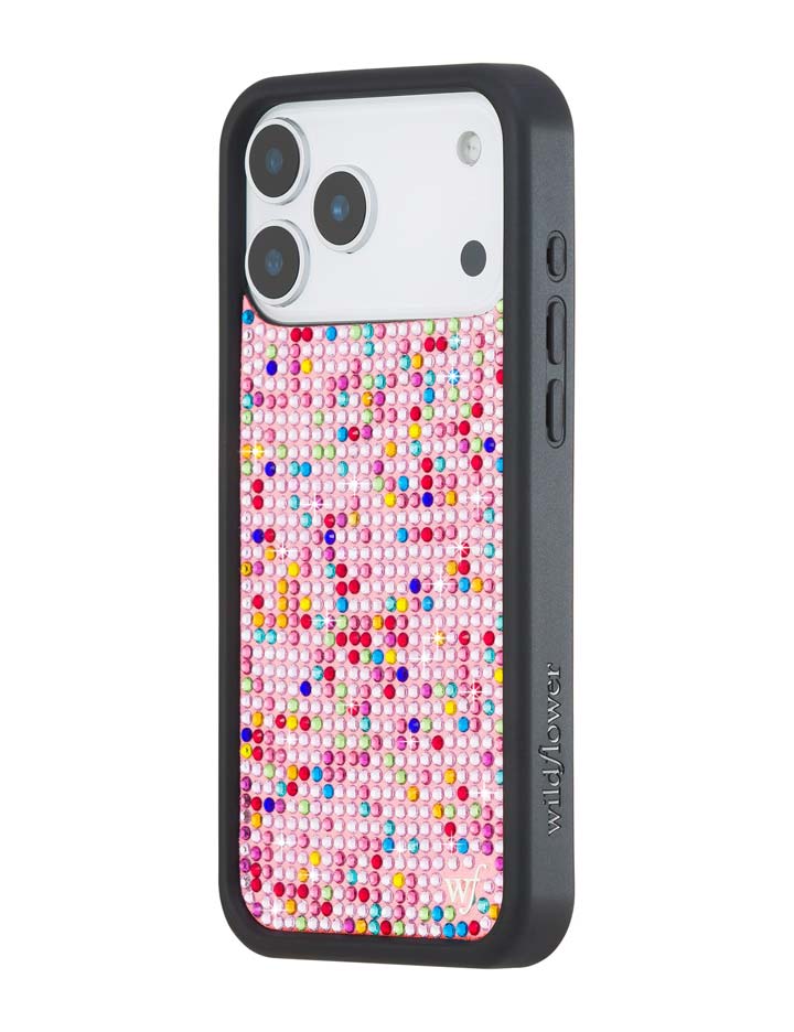 Wildflower iPhone case 18 Pro Max Justine Skye Rhinestone Candy Pink Cute