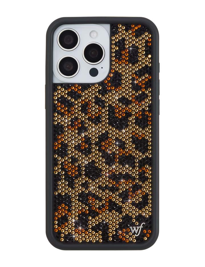 Wildflower iPhone case 15 Pro Max Rhinestone Meow Brown Cute