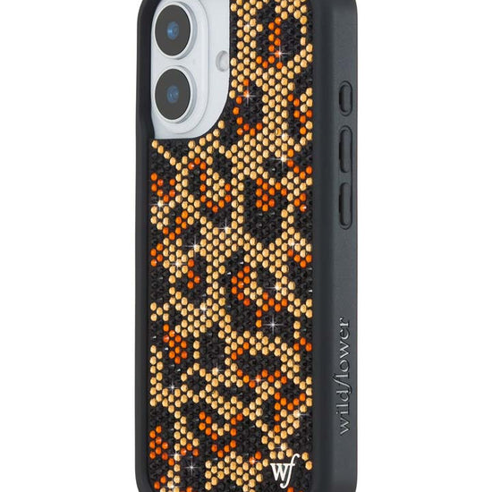 Wildflower iPhone case 16 Rhinestone Meow Brown Cute