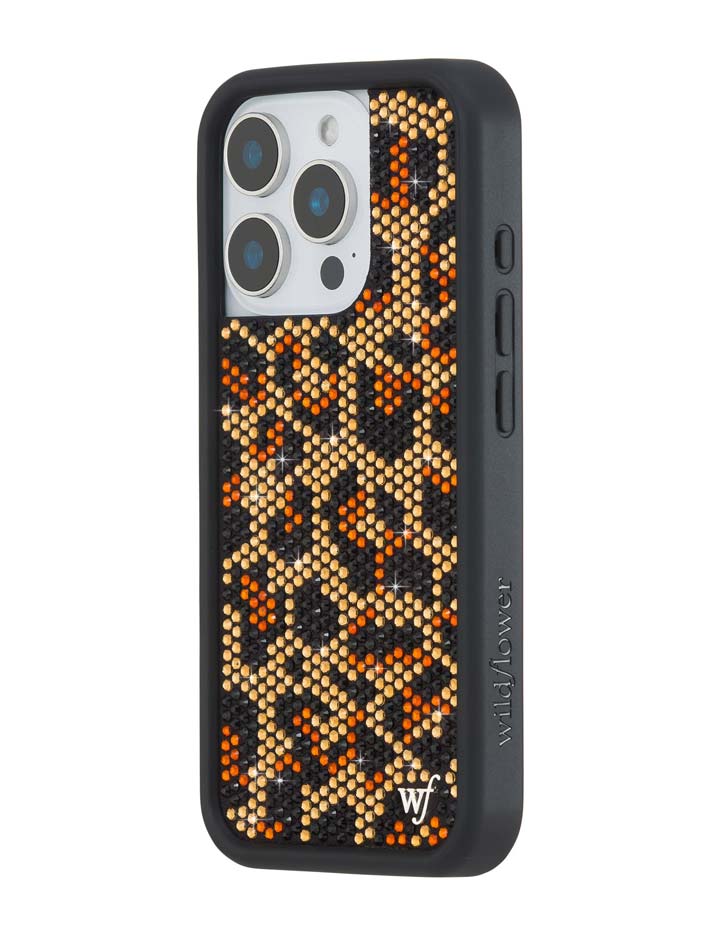 Wildflower iPhone case 16 Pro Rhinestone Meow Brown Cute