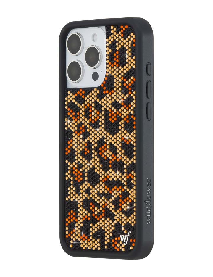 Wildflower iPhone case 16 Pro Max Rhinestone Meow Brown Cute