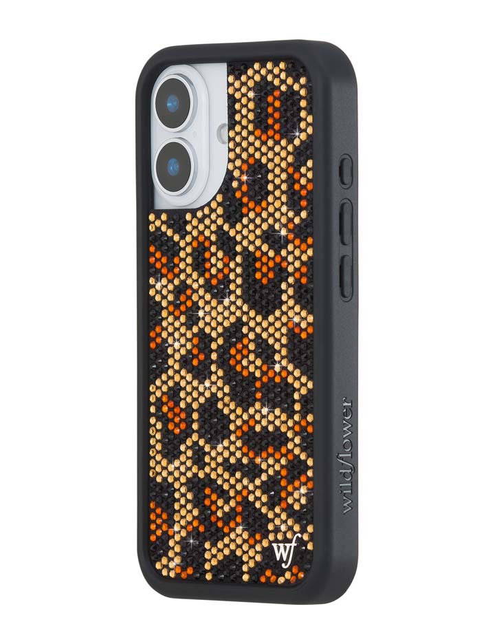 Wildflower iPhone case 17 Rhinestone Meow Brown Cute