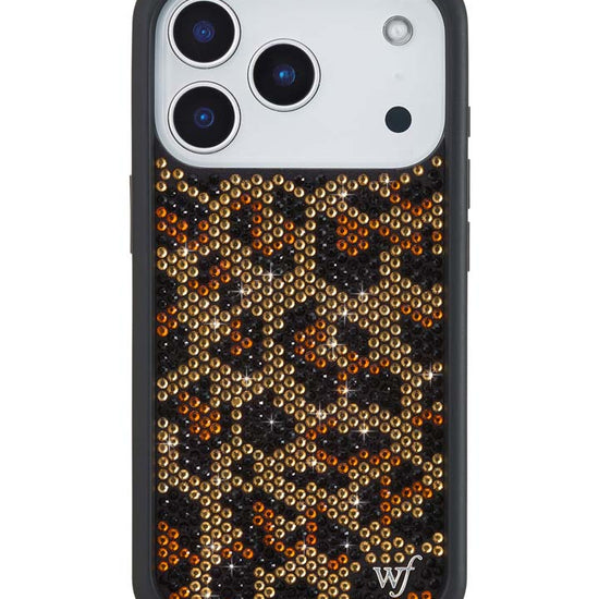 Wildflower iPhone case 17 Pro Rhinestone Meow Brown Cute