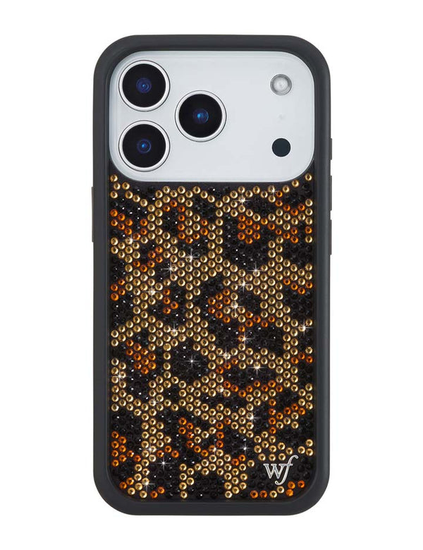 Wildflower iPhone case 17 Pro Rhinestone Meow Brown Cute