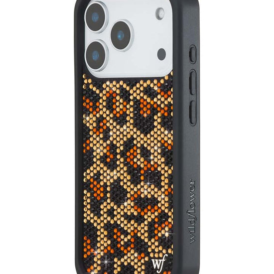 Wildflower iPhone case 17 Pro Rhinestone Meow Brown Cute