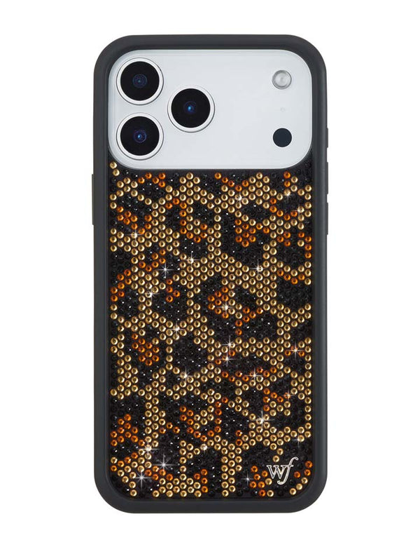Wildflower iPhone case 17 Pro Max Rhinestone Meow Brown Cute