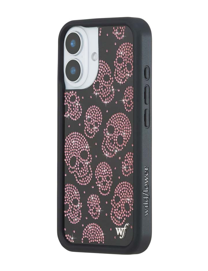 Wildflower iPhone case 16 Better Half with Stas and Vic Rhinestone Skull Black Pink Cute