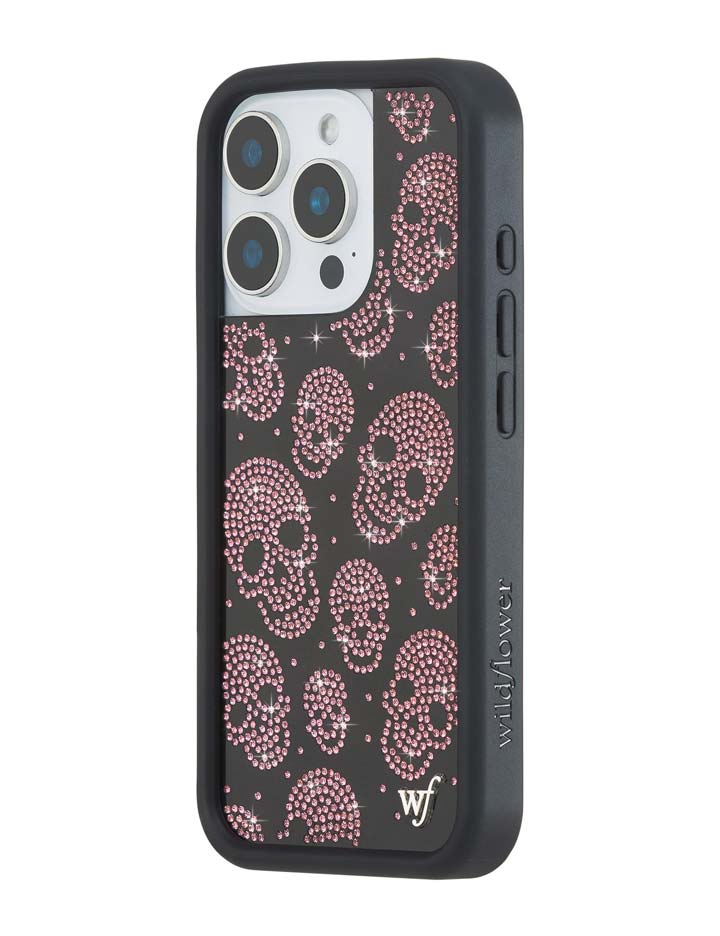 Wildflower iPhone case 16 Pro Better Half with Stas and Vic Rhinestone Skull Black Pink Cute