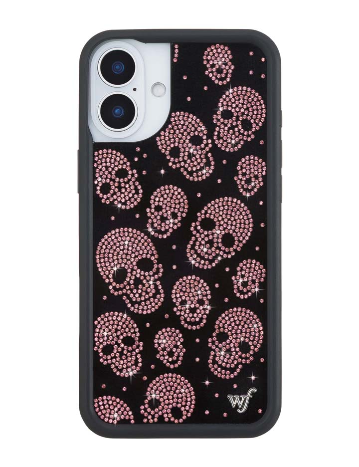 Wildflower iPhone case 16 Plus Better Half with Stas and Vic Rhinestone Skull Black Pink Cute