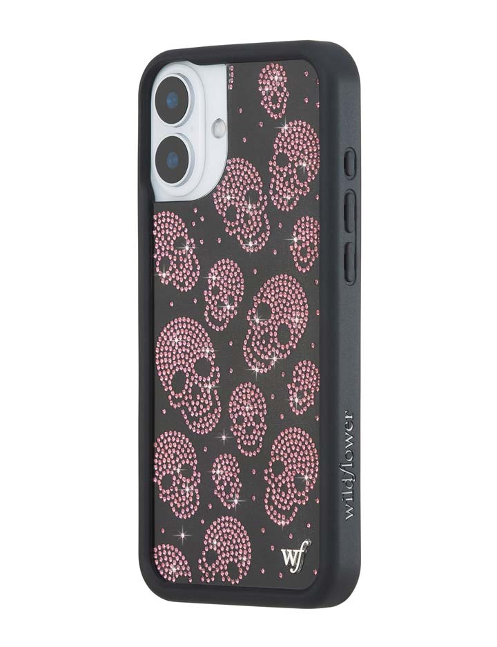 Wildflower iPhone case 16 Plus Better Half with Stas and Vic Rhinestone Skull Black Pink Cute
