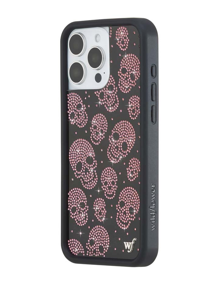 Wildflower iPhone case 16 Pro Max Better Half with Stas and Vic Rhinestone Skull Black Pink Cute
