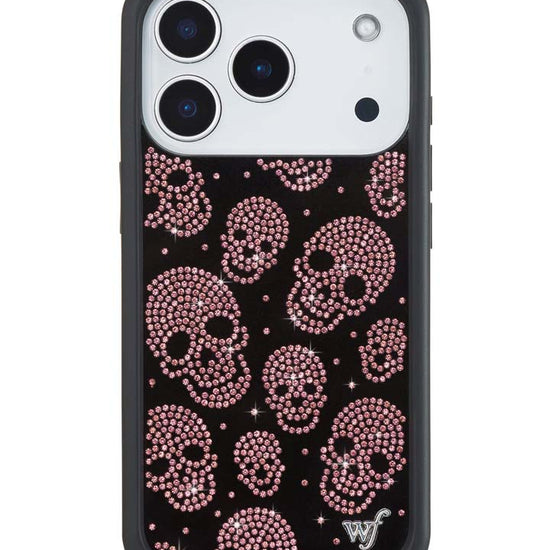 Wildflower iPhone case 18 Pro Better Half with Stas and Vic Rhinestone Skull Black Pink Cute