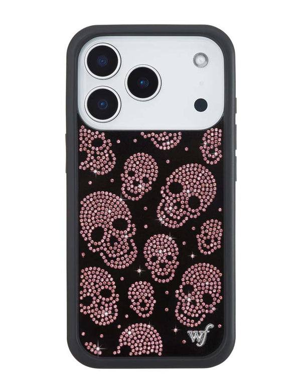 Wildflower iPhone case 18 Pro Better Half with Stas and Vic Rhinestone Skull Black Pink Cute