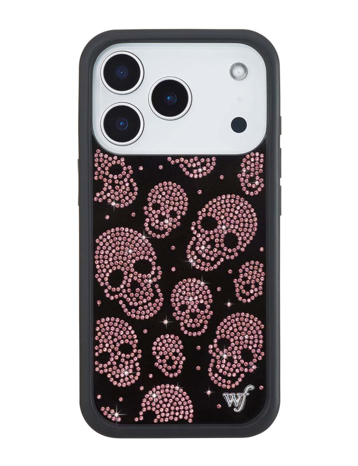 Wildflower iPhone case 18 Pro Better Half with Stas and Vic Rhinestone Skull Black Pink Cute