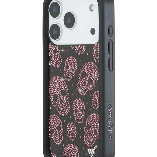 Wildflower iPhone case 18 Pro Better Half with Stas and Vic Rhinestone Skull Black Pink Cute