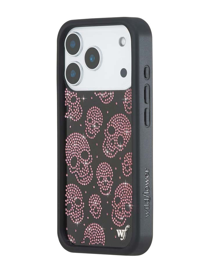 Wildflower iPhone case 18 Pro Better Half with Stas and Vic Rhinestone Skull Black Pink Cute
