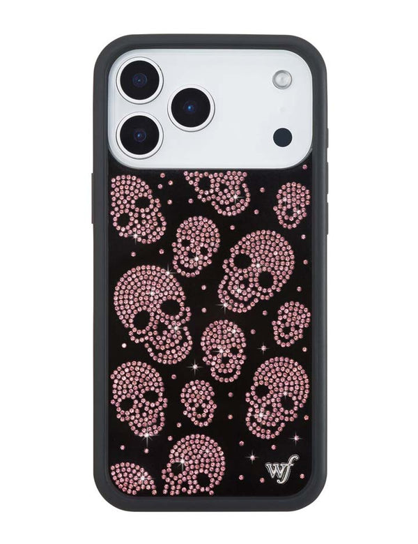 Wildflower iPhone case 18 Pro Max Better Half with Stas and Vic Rhinestone Skull Black Pink Cute