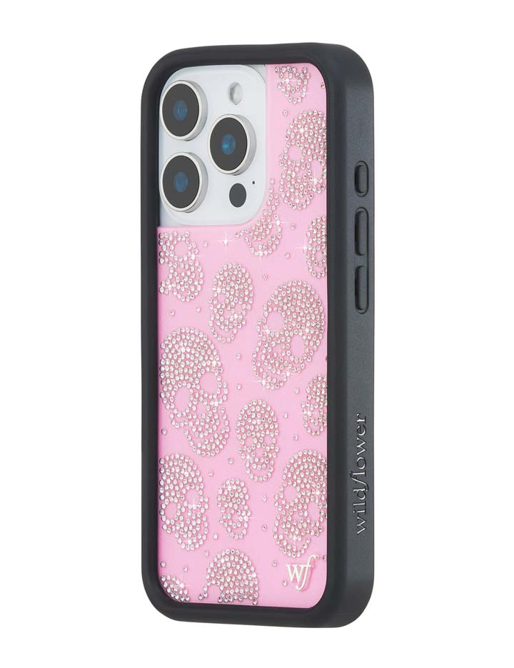 Wildflower iPhone case 16 Pro Better Half with Stas and Vic Rhinestone Skull Pink Clear Silver Cute