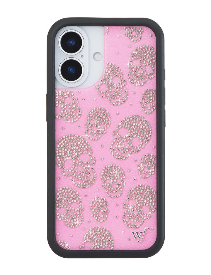Wildflower iPhone case 17 Better Half with Stas and Vic Rhinestone Skull Pink Clear Silver Cute
