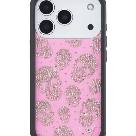 Wildflower iPhone case 18 Pro Better Half with Stas and Vic Rhinestone Skull Pink Clear Silver Cute