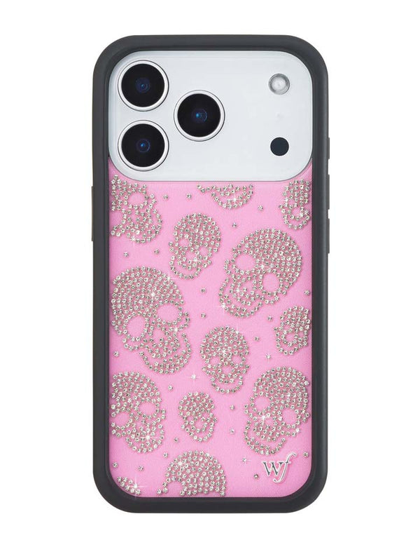 Wildflower iPhone case 18 Pro Better Half with Stas and Vic Rhinestone Skull Pink Clear Silver Cute