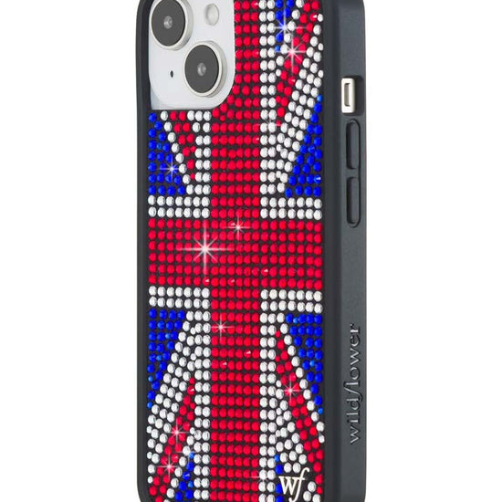 Wildflower iPhone case 13 Rhinestone Union Jack Red Cute