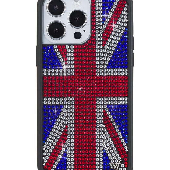 Wildflower iPhone case 14 Pro Max Rhinestone Union Jack Red Cute