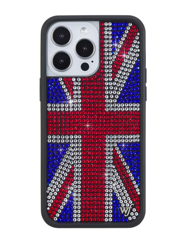 Wildflower iPhone case 14 Pro Max Rhinestone Union Jack Red Cute