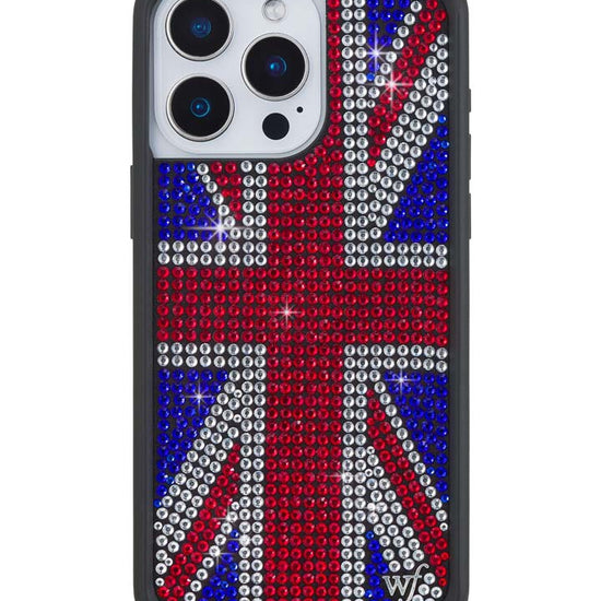 Wildflower iPhone case 15 Pro Max Rhinestone Union Jack Red Cute