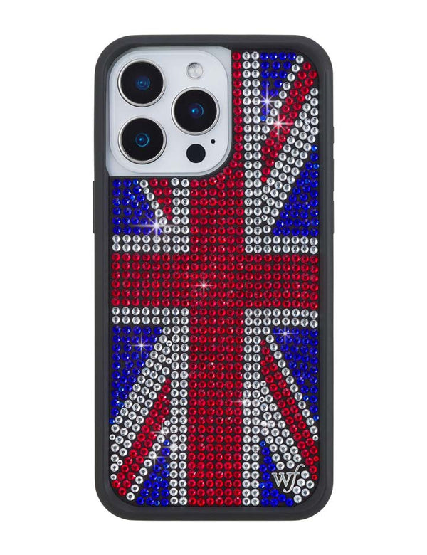 Wildflower iPhone case 15 Pro Max Rhinestone Union Jack Red Cute