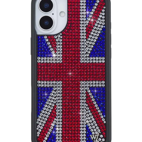 Wildflower iPhone case 16 Plus Rhinestone Union Jack Red Cute