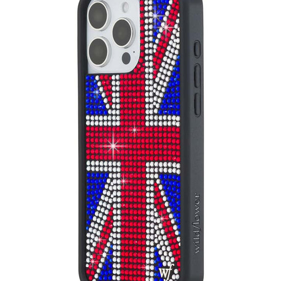 Wildflower iPhone case 16 Pro Max Rhinestone Union Jack Red Cute