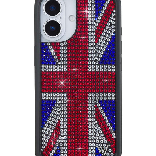 Wildflower iPhone case 17 Rhinestone Union Jack Red Cute