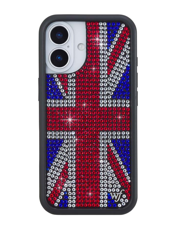 Wildflower iPhone case 17 Rhinestone Union Jack Red Cute