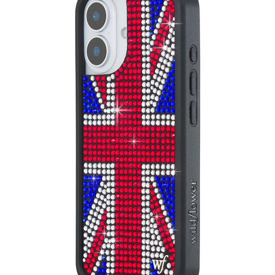 Wildflower iPhone case 17 Rhinestone Union Jack Red Cute
