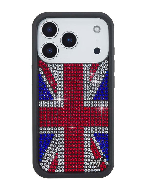 Wildflower iPhone case 17 Pro Rhinestone Union Jack Red Cute