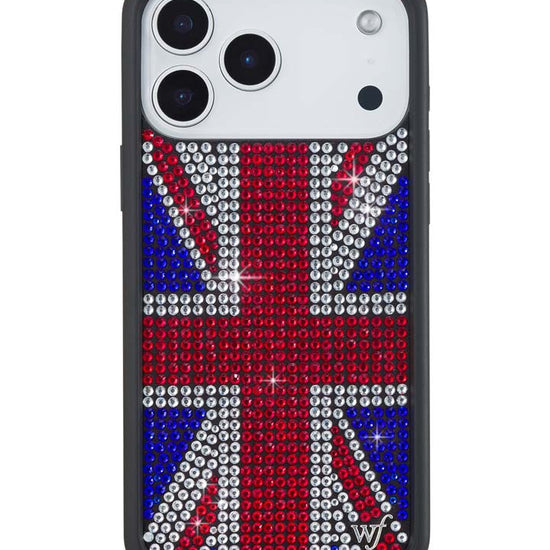 Wildflower iPhone case 18 Pro Max Rhinestone Union Jack Red Cute