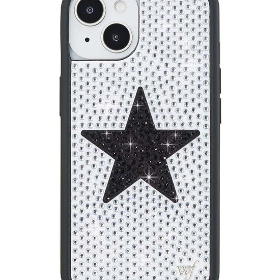 Wildflower iPhone case 13 Rhinestone Star White Black Silver Cute