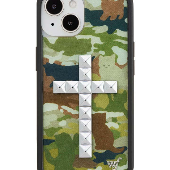 Wildflower iPhone case 13 Stud Cross Cat Camo Cute