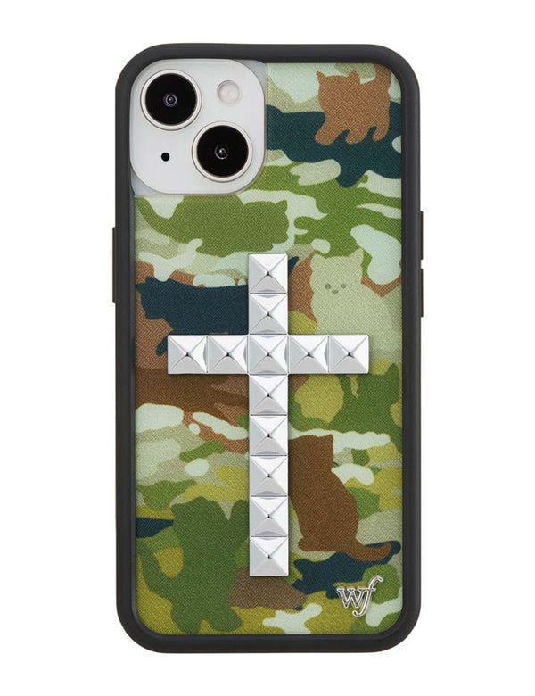 Wildflower iPhone case 13 Stud Cross Cat Camo Cute