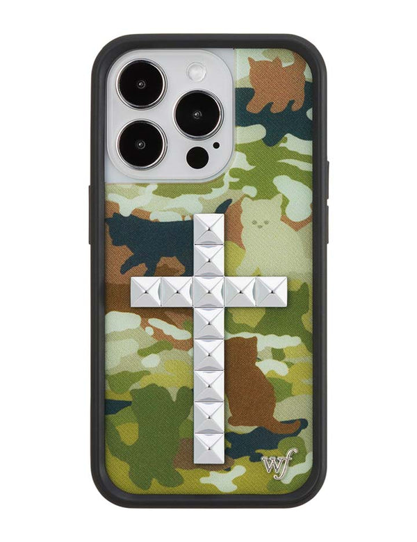 Wildflower iPhone case 14 Pro Stud Cross Cat Camo Cute